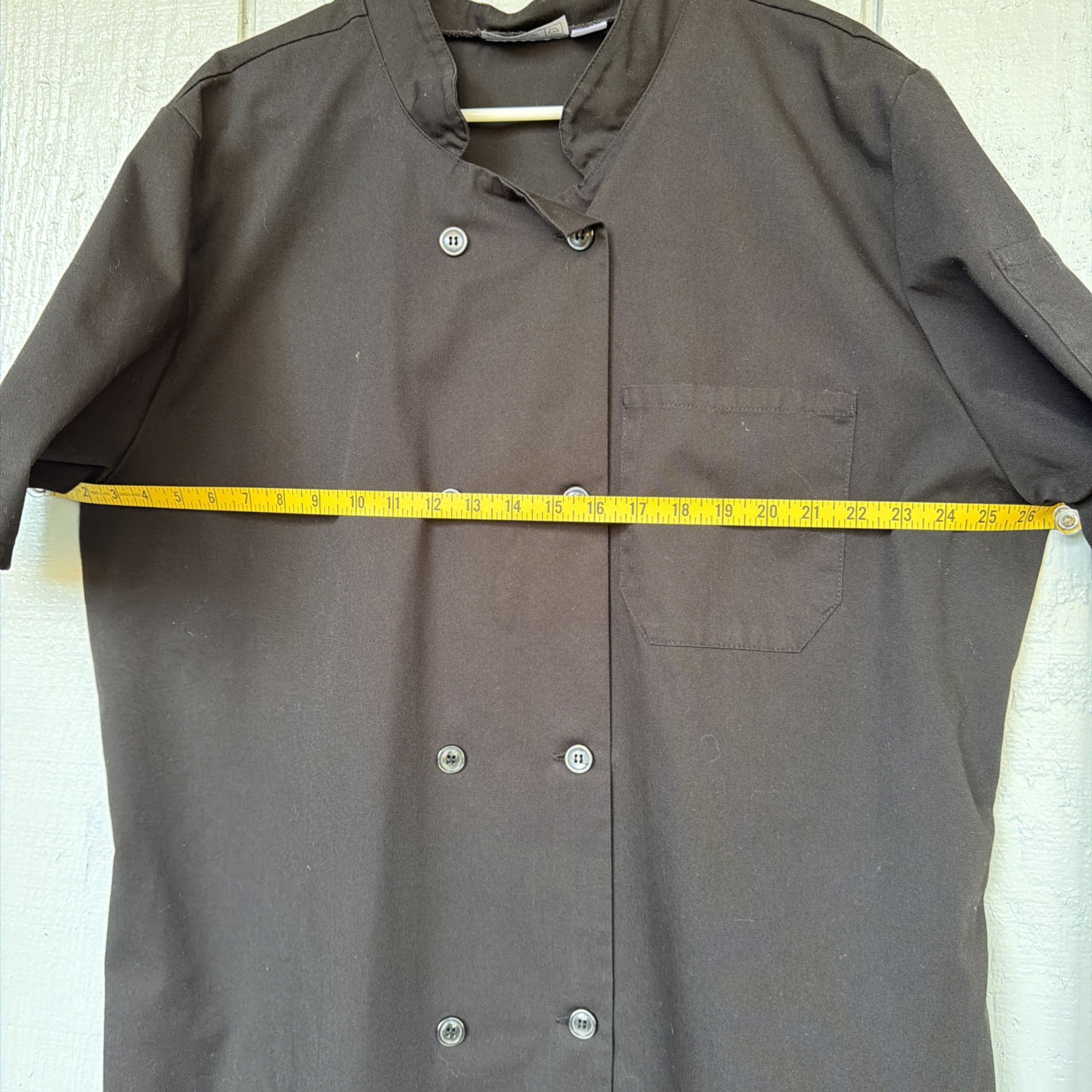 Men's Chef Coat Chefwear Jacket 3X Short Sleeve Black Button Pockets