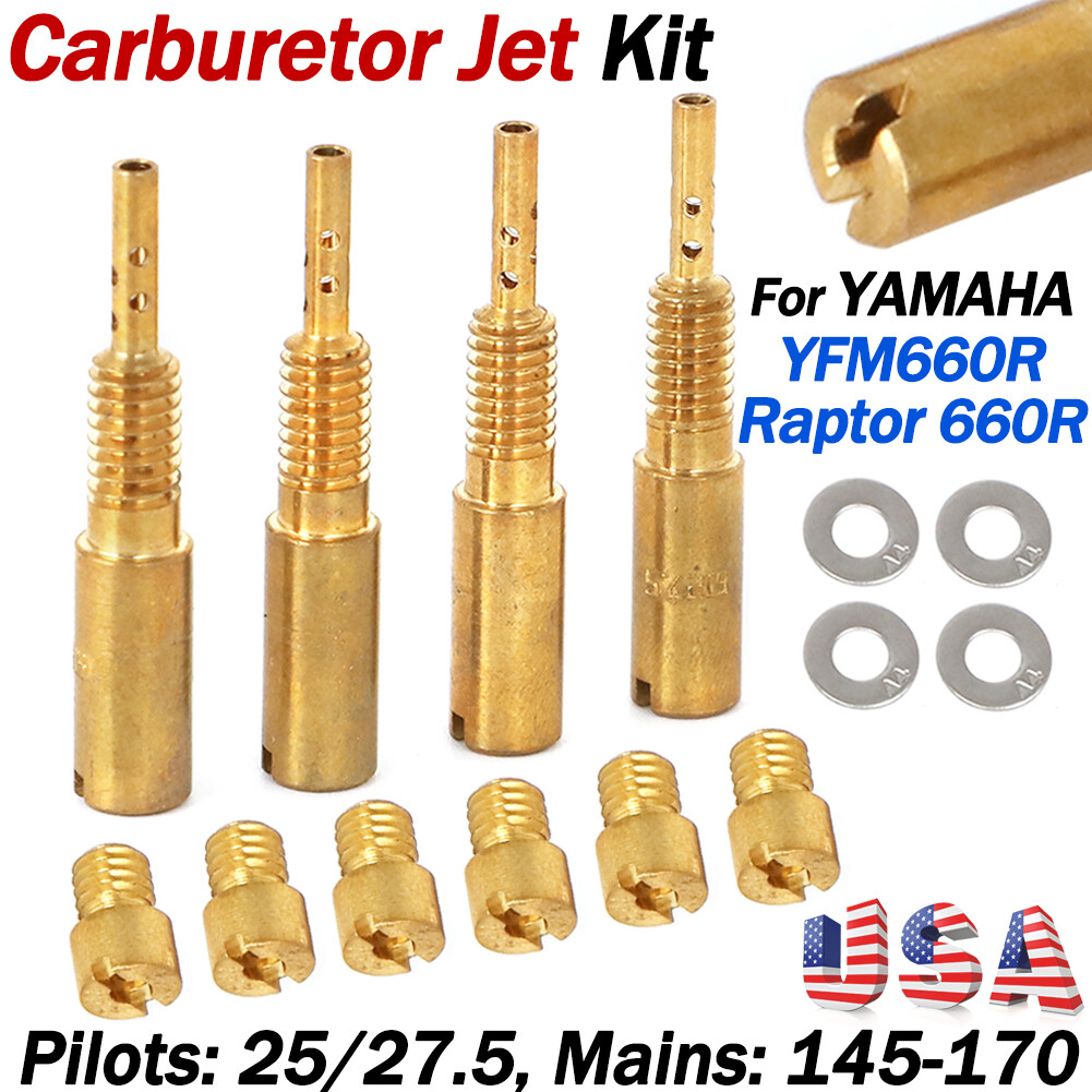 Carb Multi Jet Kit YFM660R Pilots 25/27.5 Mains 145-170 For 2001-05 Raptor 660R