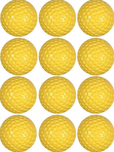 Sting-Free Dimpled Pitching Machine Baseballs - Yellow