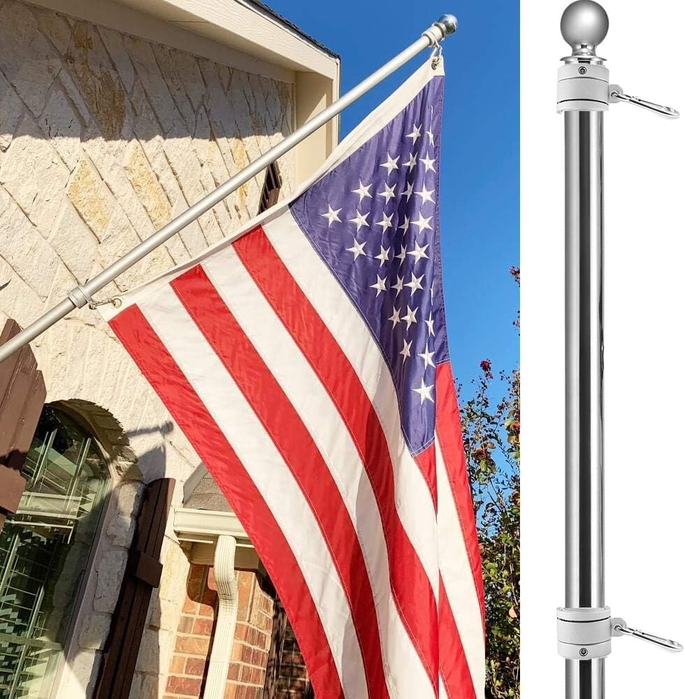 2pcs Flag Pole Ring 360° Rotating Aluminum Alloy for 0.75-1 In Pole Tangle Free