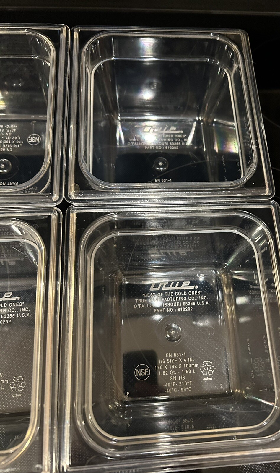 42 Each True Clear Food Pan 1/6 Size 4” Deep NSF Commercial Prep Polycarbonate