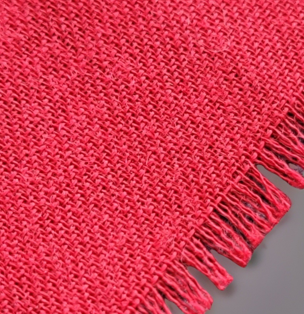 Vintage Square Woven Print Scarf Floral Red Blue Yellow Pink Fringe Japan 48”