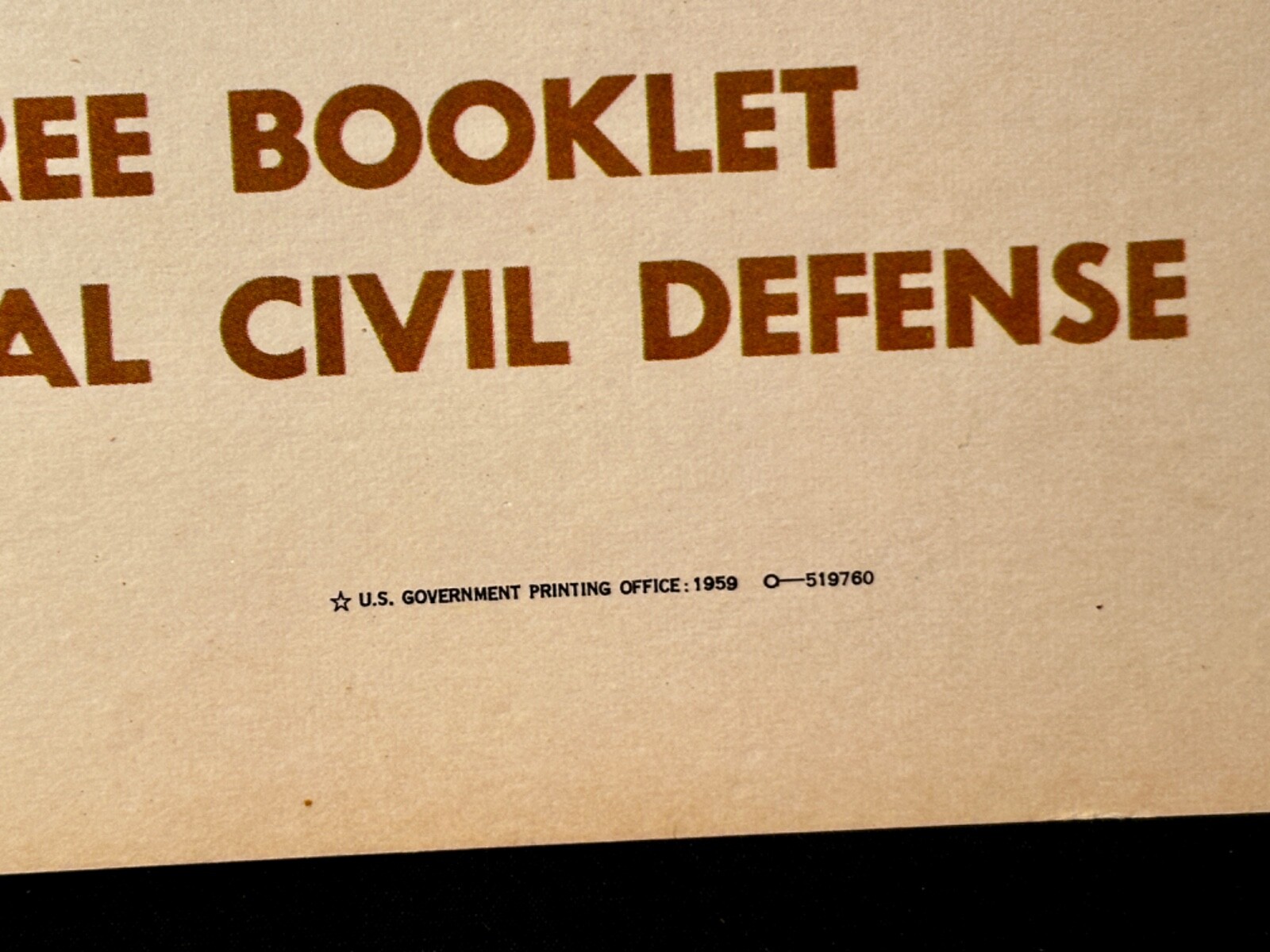 Vintage 1959 Civil Defense Fallout Shelter Poster