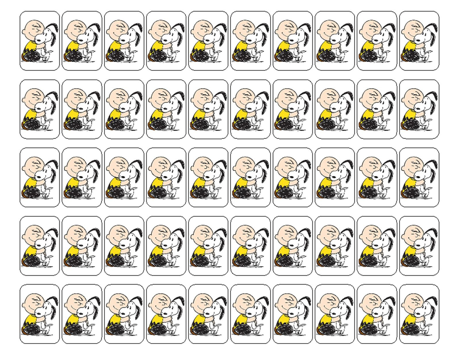 50 Snoopy Charlie Brown Hug Envelope Seals / Labels / Stickers, 1" x 1.5"