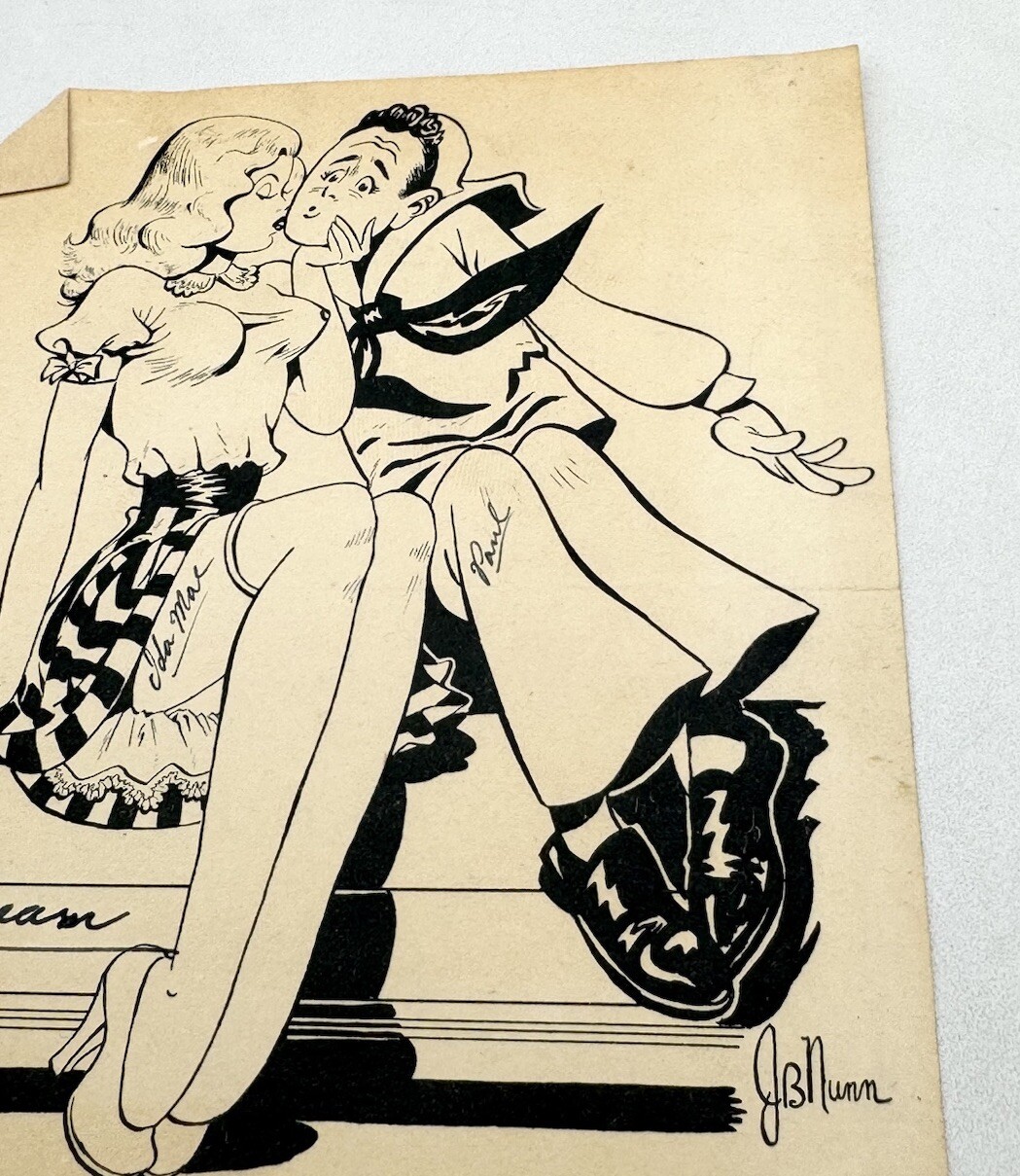 WWII GI Cartoon Postcard/ Flyer RARE HEALTH PSA - UNKOWN ARTIST CARTOON STRIP