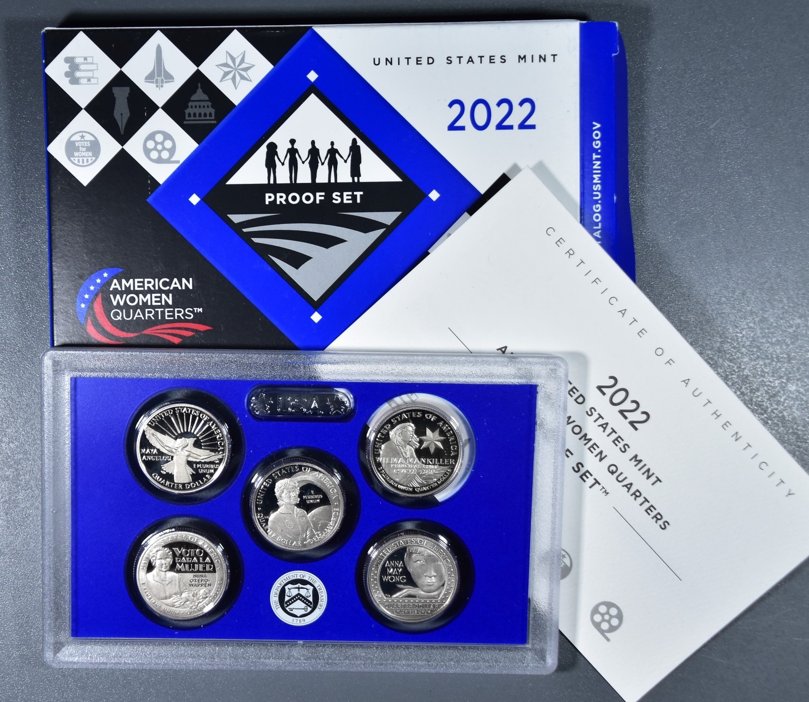 2022-S US MINT AMERICAN WOMEN QUARTERS PROOF SET 5-Coins IN OGP & COA A6273