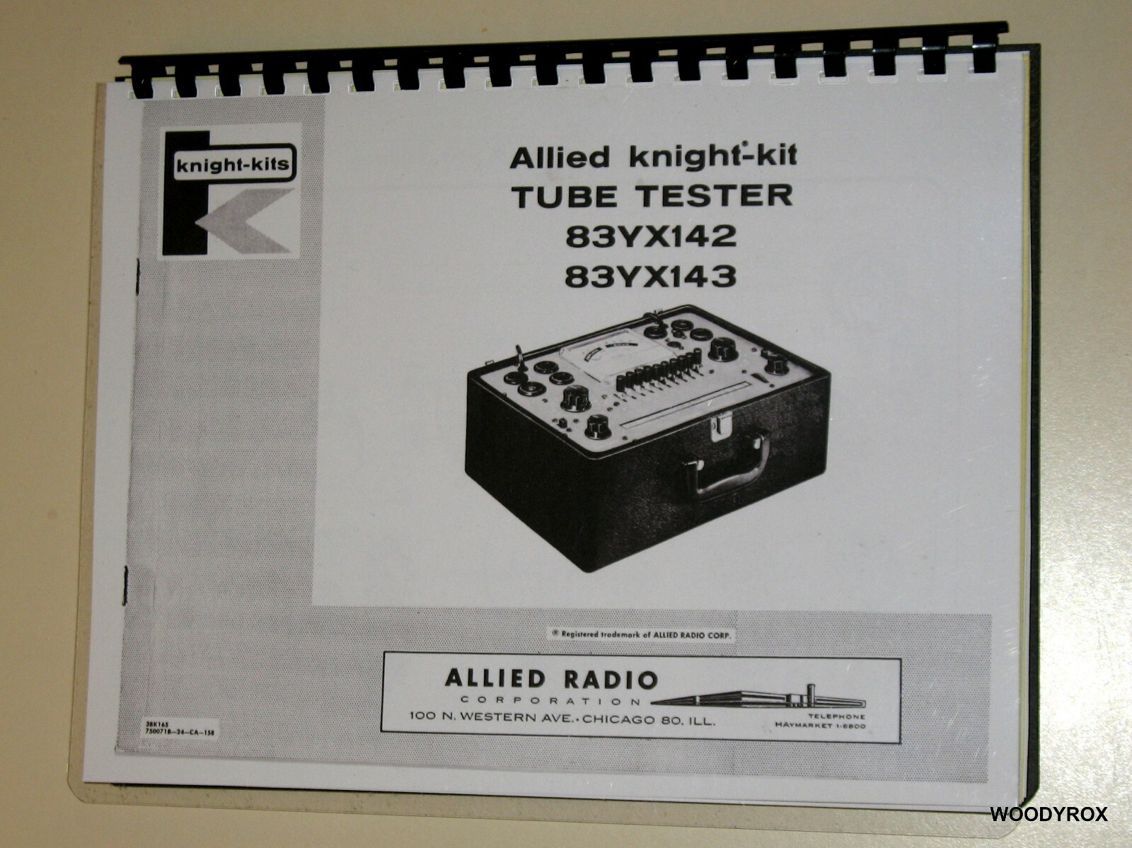 Manual & Tube Set-Up Charts for all Knight 600 Testers with or w/o Model Numbers