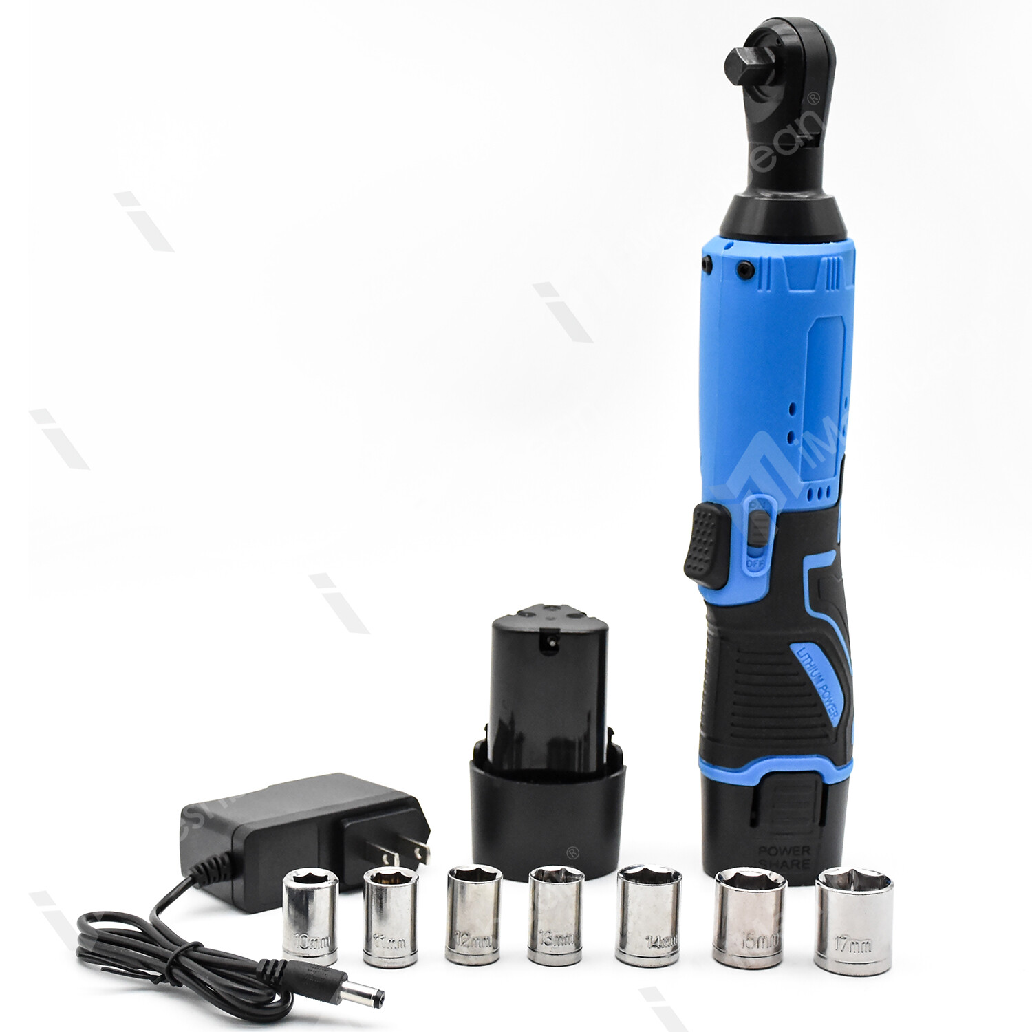 3/8" Cordless Electric Ratchet Right Angle Wrench Impact Power Tool +2 Batteries