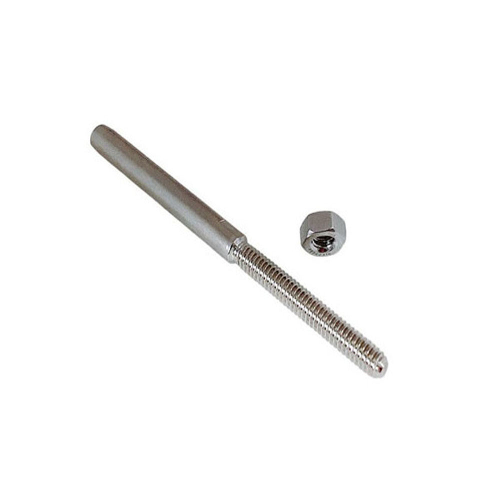 Marine Grade 1/8" Hand Swage Lifeline Stud RH Cable Rail T316 Stainless Steel