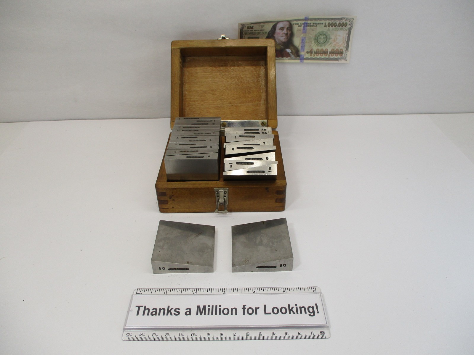 (22) Pc Angle Block Set OMELENCHUK 1° - 30° in Pairs Hard Ground Wood Case EC