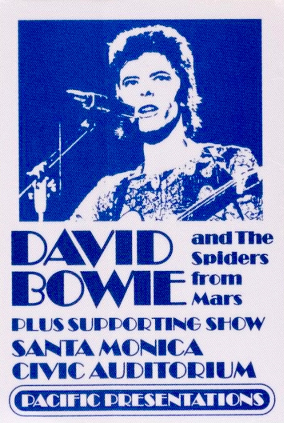 David Bowie&Spiders From Mars+Sellcat backstage pass Santa Monica Civic 10/20/72