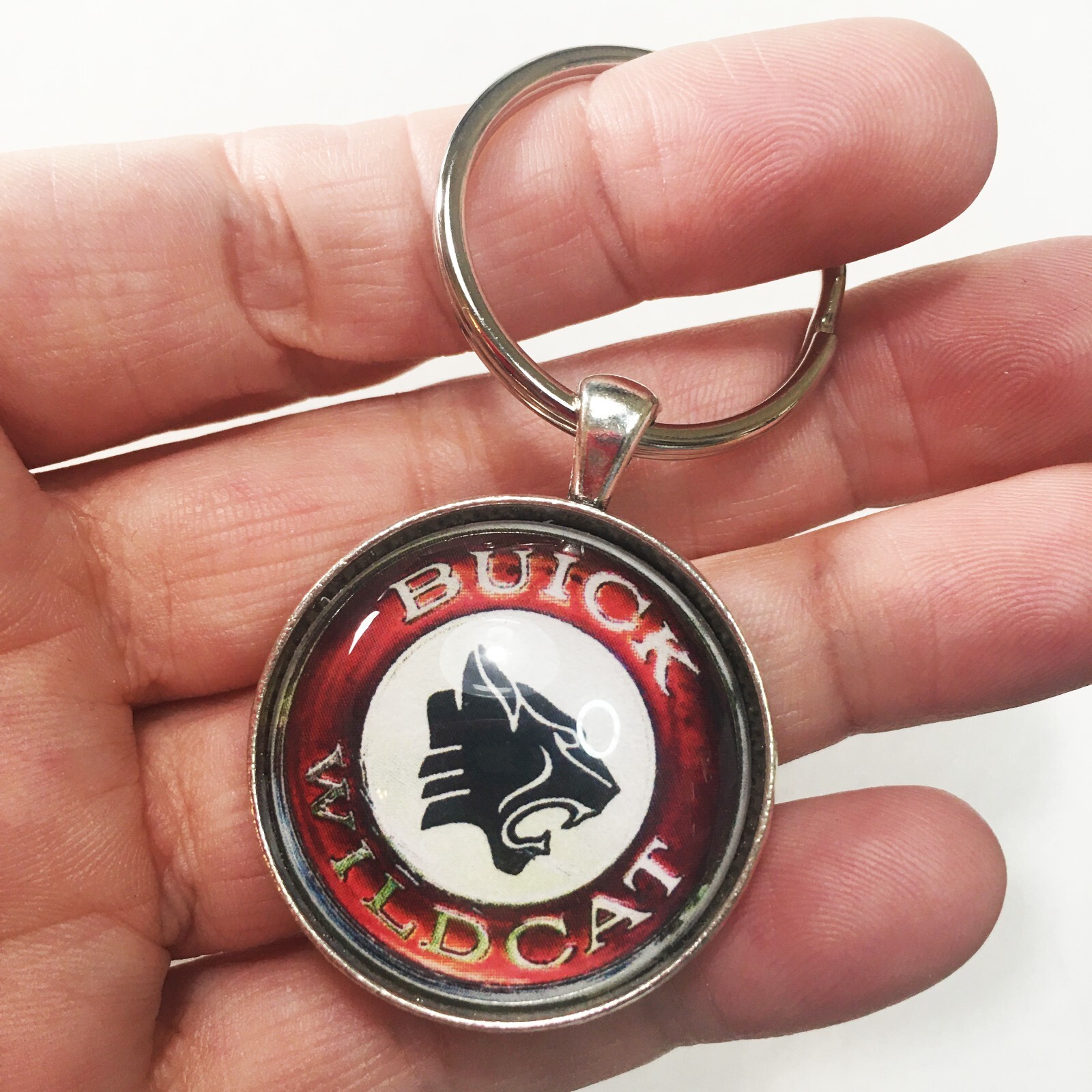 Vintage Chrome Buick Wildcat Centercap Badge Emblem Logo Reproduction Keychain