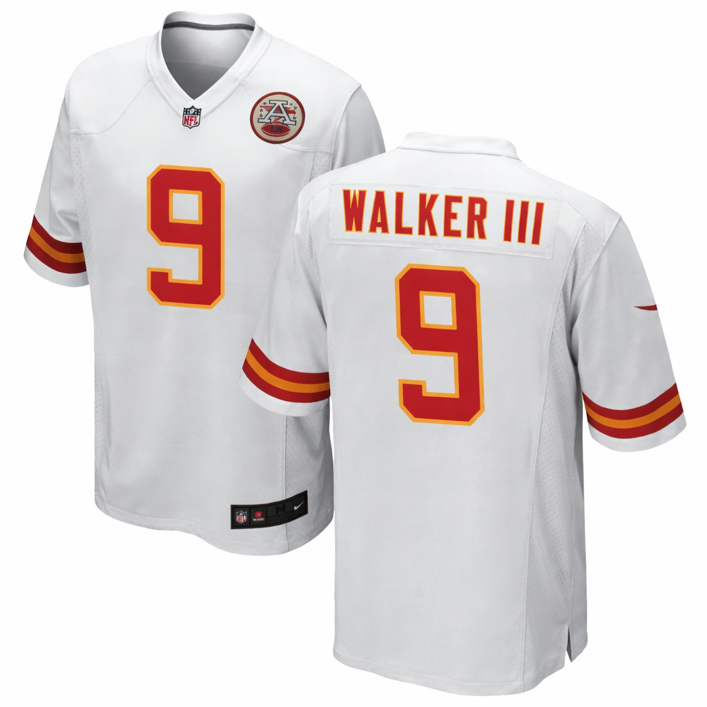 #9 Walker III Chiefs MEN Stitched Jersey White/Red