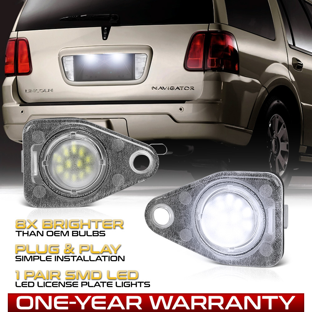 For Ford Expedition Freestar Taurus Navigator [FULL LED]License Plate Light Pair