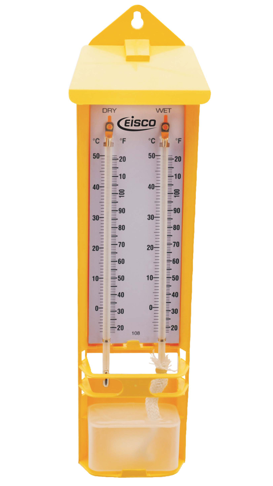 Eisco Labs Wet-Dry Bulb Hygrometer - Wall Mounted Thermometers