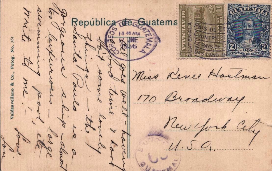 1936 Guatemala Postcard - Buzon Cancel - Native Women & Children