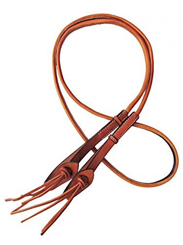 Showman 8ft Round Roping Reins w/ Leather Loop Ends