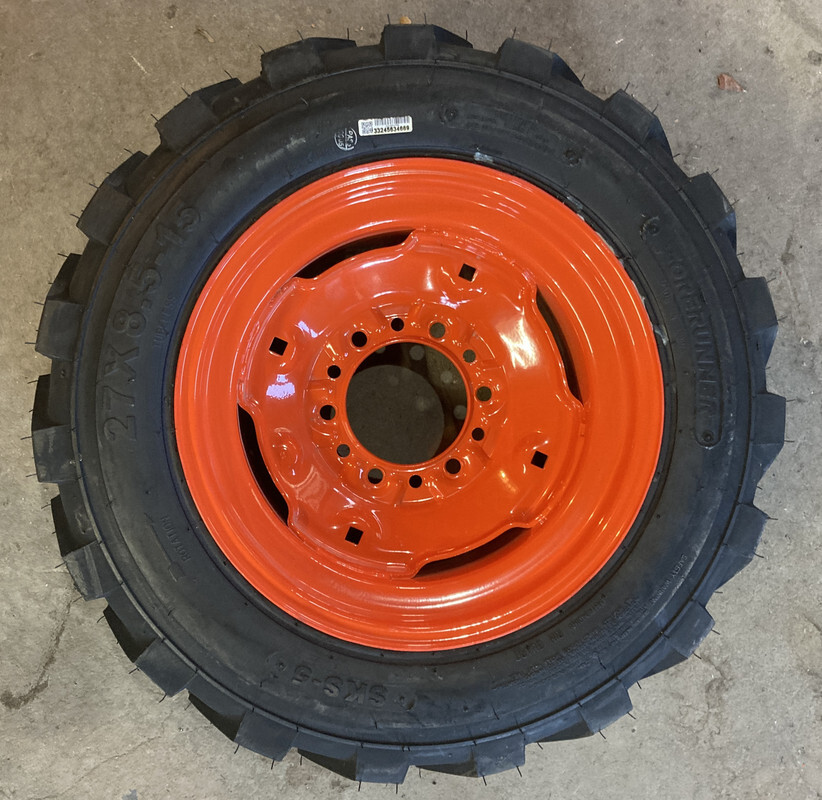 Pair of 2-27X8.50-15 SKS-5 Tires/Rims for Kubota/Kioti Tractor-27-8.50-15(6 LUG)