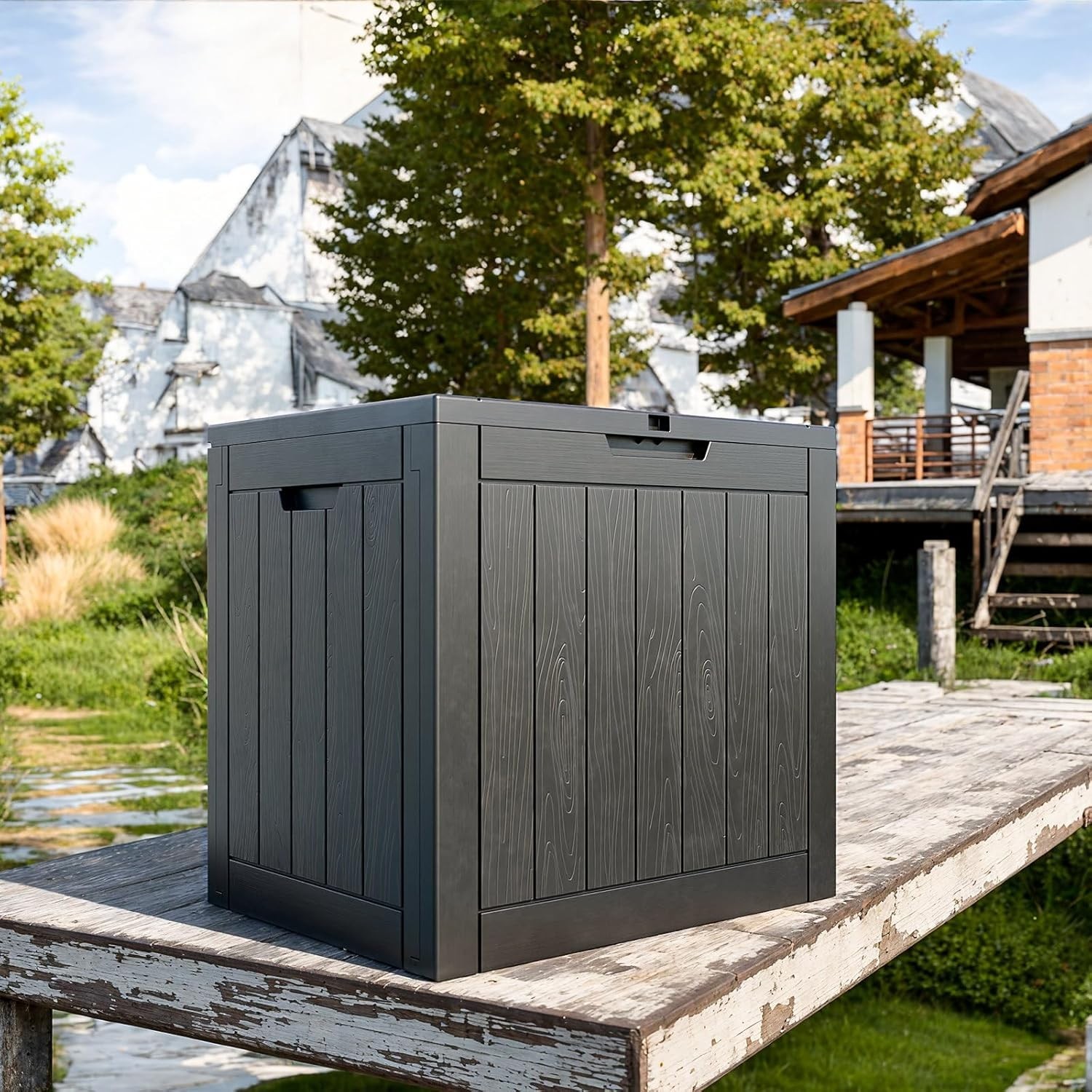 30 Gallon Resin Deck Box - Lockable, Durable Outdoor Storage for Every Need