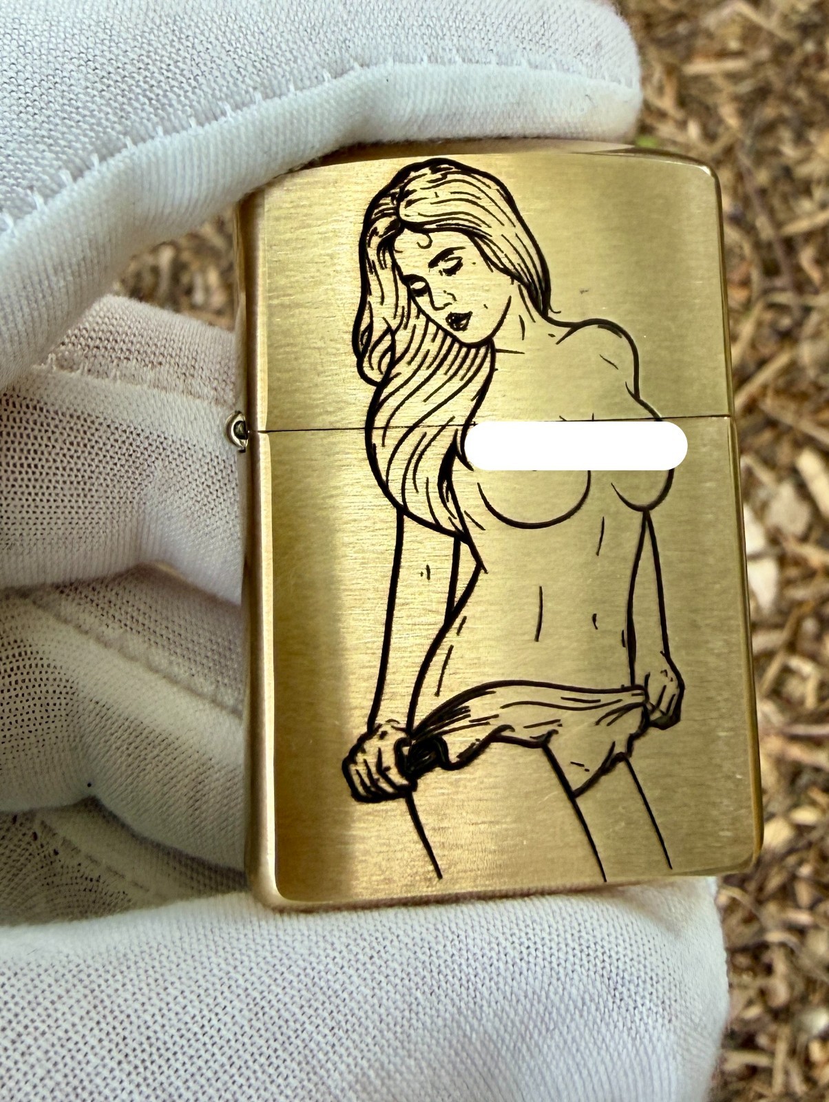 Vintage Pinup Girl Engraved Brass Armor Zippo Lighter – Made & Engraved USA