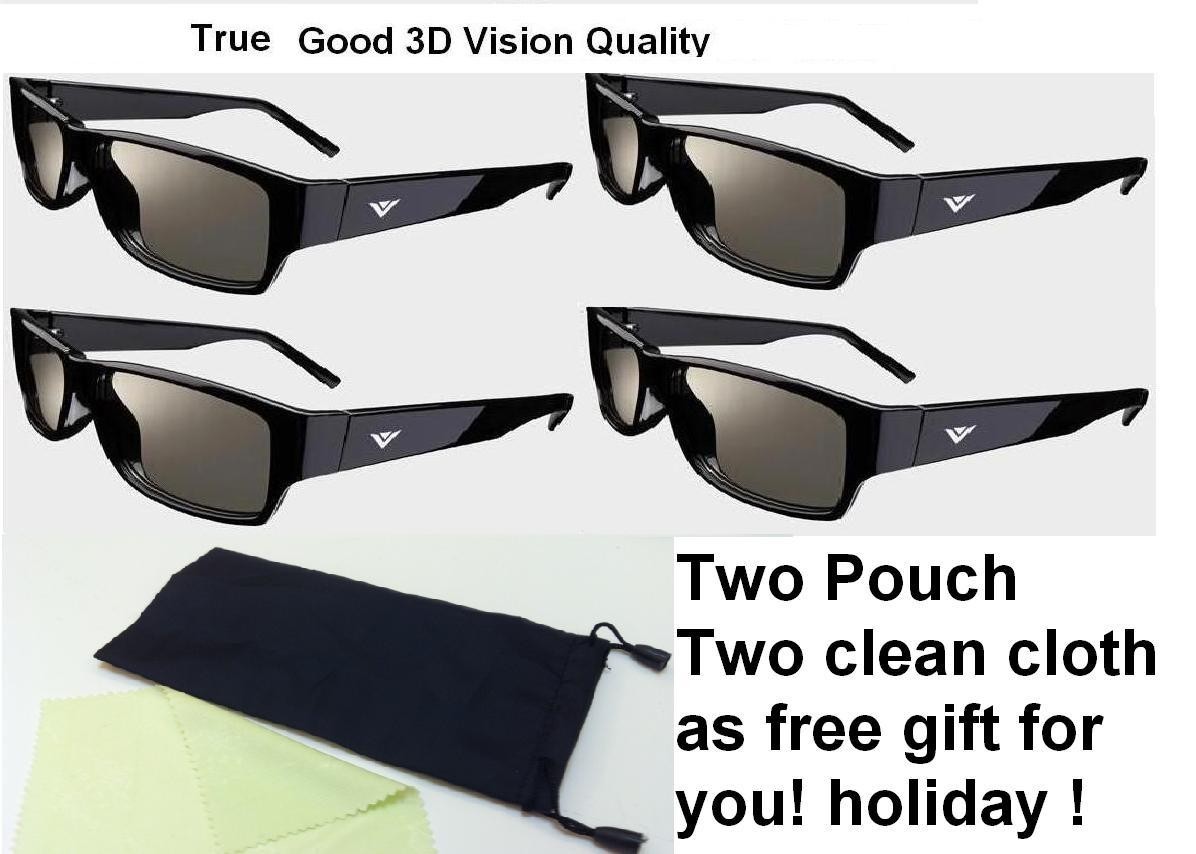 4 Pair THEATER 3D GLASS for VIZIO M651d-A2R M501d-A2R E551D-A0 E500D-A0 E420D-A0