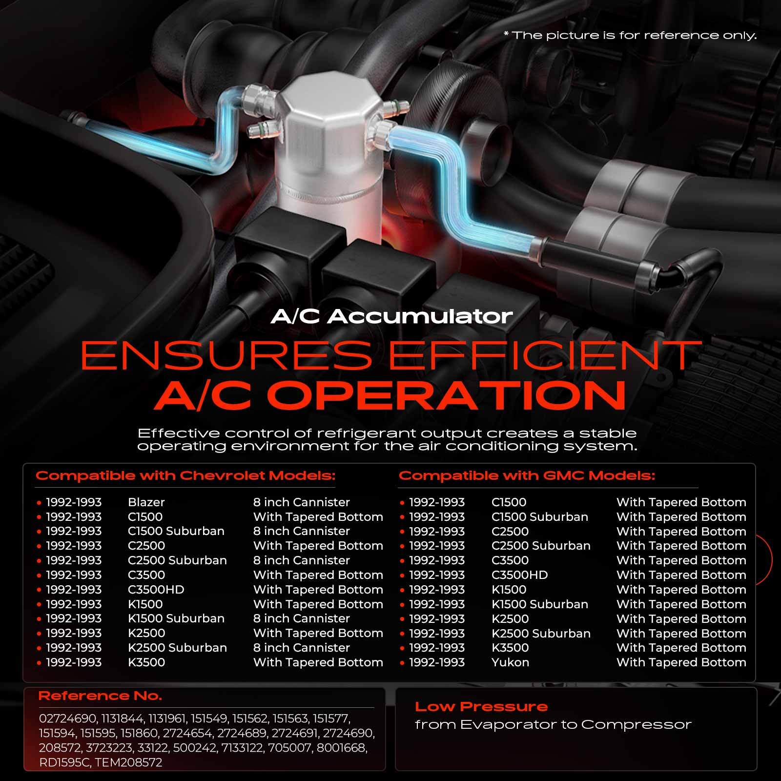 Aluminum A/C Receiver Drier for Chevrolet Blazer C1500 C2500 Suburban GMC K1500