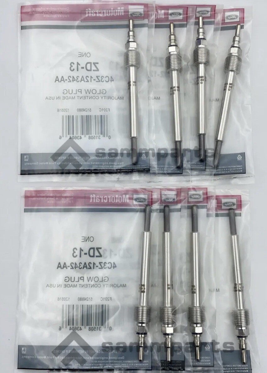 Set of 8 OEM ZD-13 Motorcraft Glow Plugs for 6.0L 2004-07 Ford Powerstroke