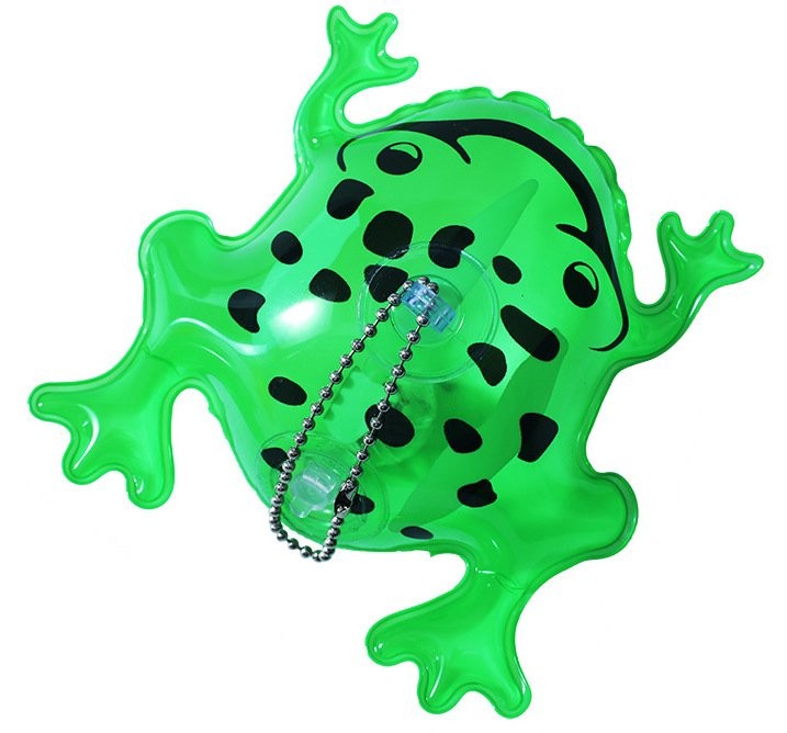 Small Green Inflatable Lantern Frog Toy with Motion-Activated Light (Steel Ba...