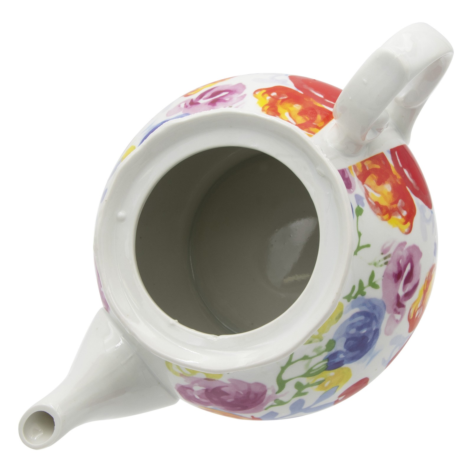 Floral Watercolor White Ceramic 32oz Teapot
