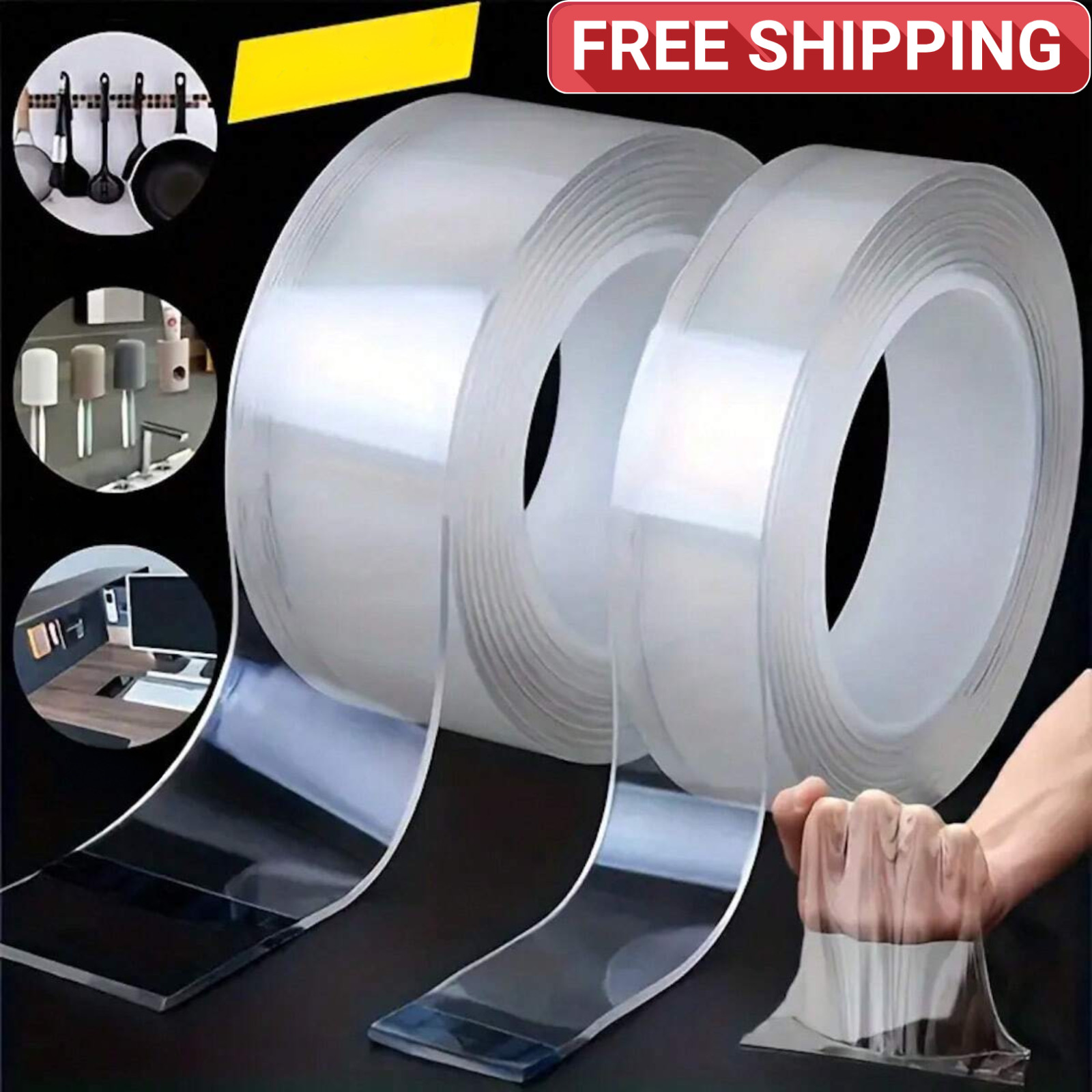 Nano Tape Heavy Duty Double Sided Tape Reusable Strong Adhesive Mounting Tape