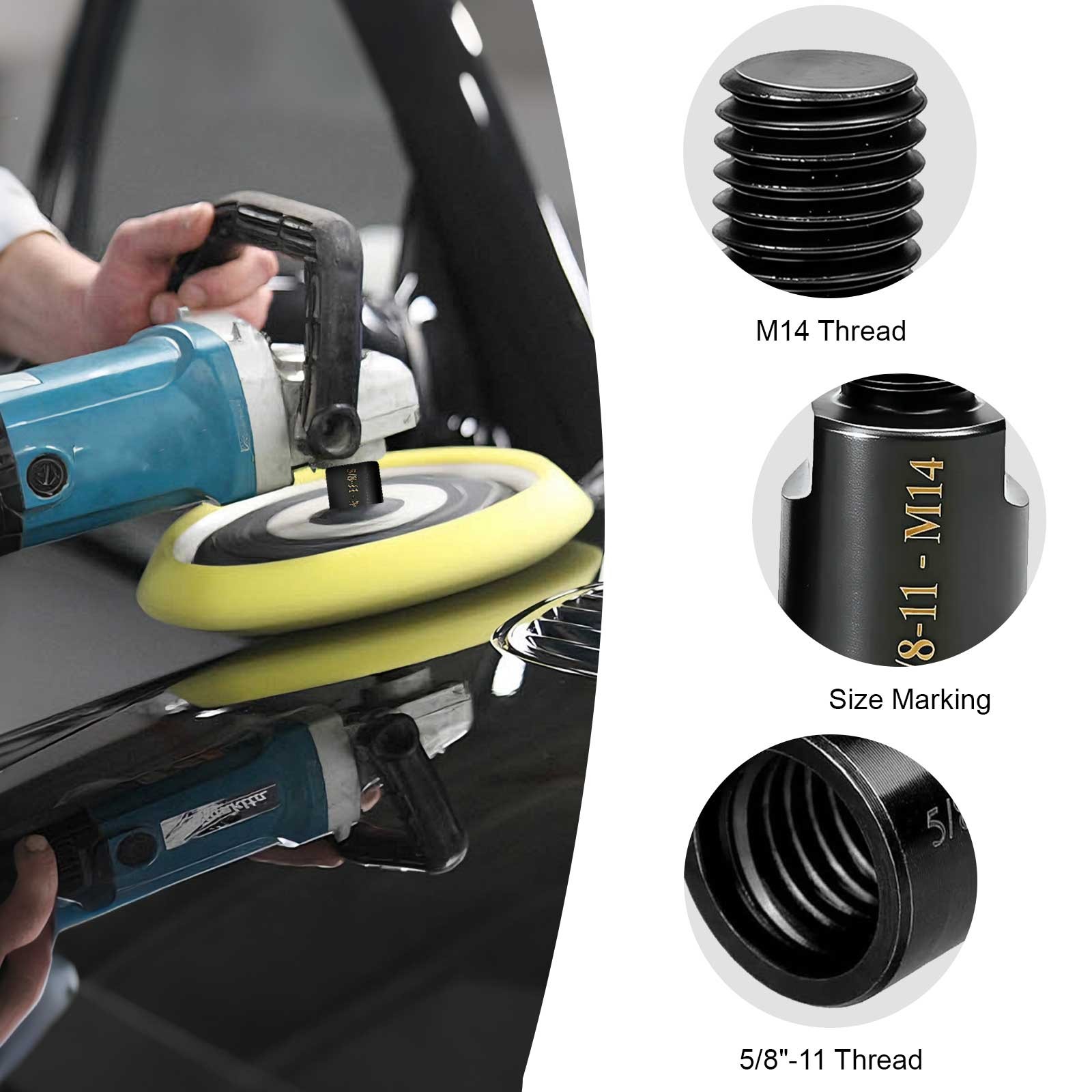 4Pcs Angle Grinder Converter Adapter 5/8inch-11 Female to M10/M14 Male Adapte