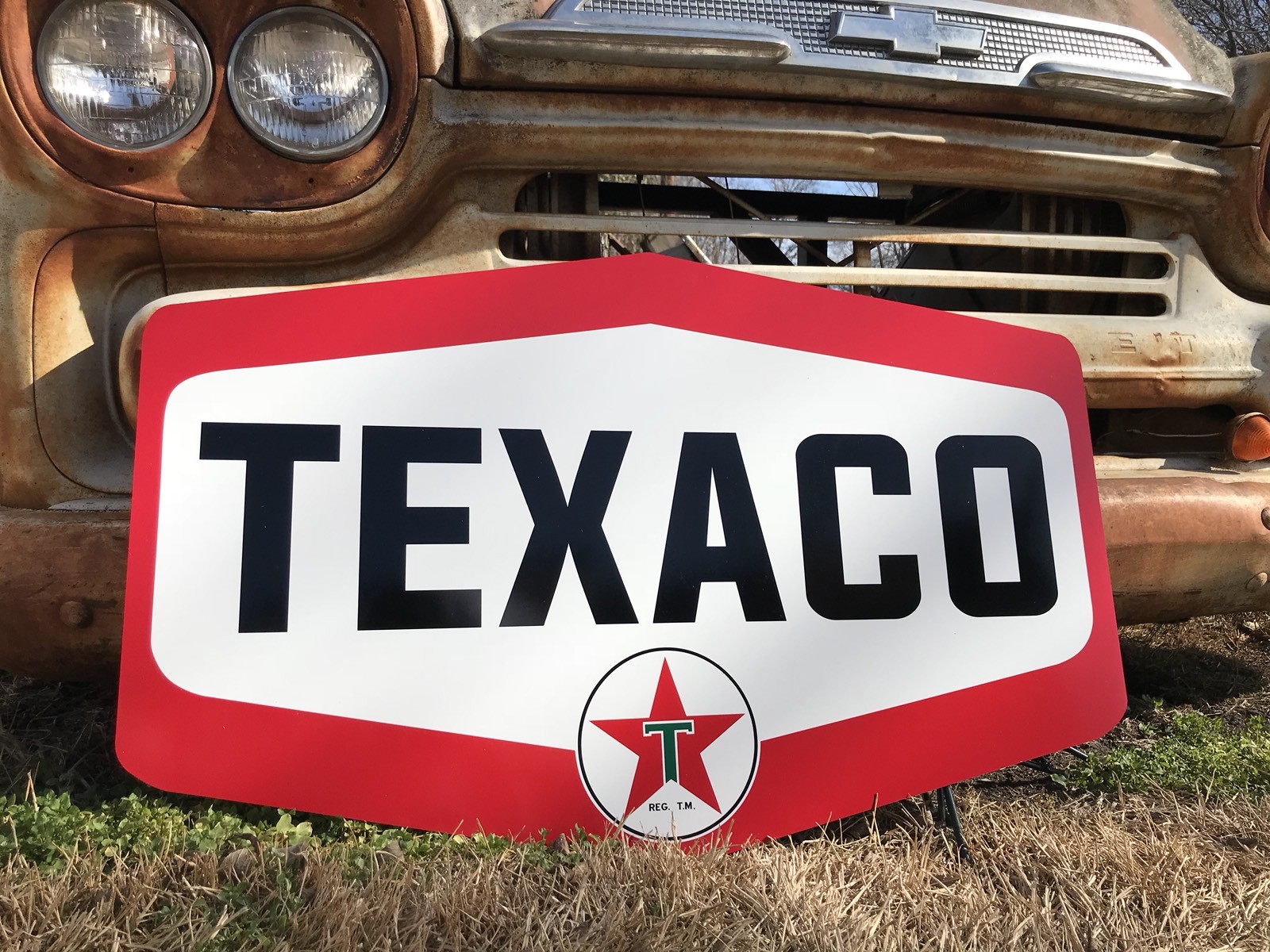 Antique Vintage Old Style Texaco Motor Oil Sign
