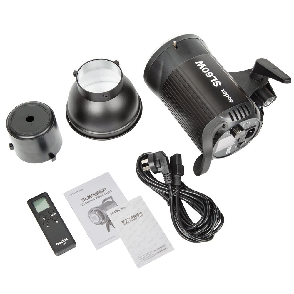 US Godox SL-60W 5600K LED Video Continuous Light+95cm Grid Softbox 2m Stand Kit