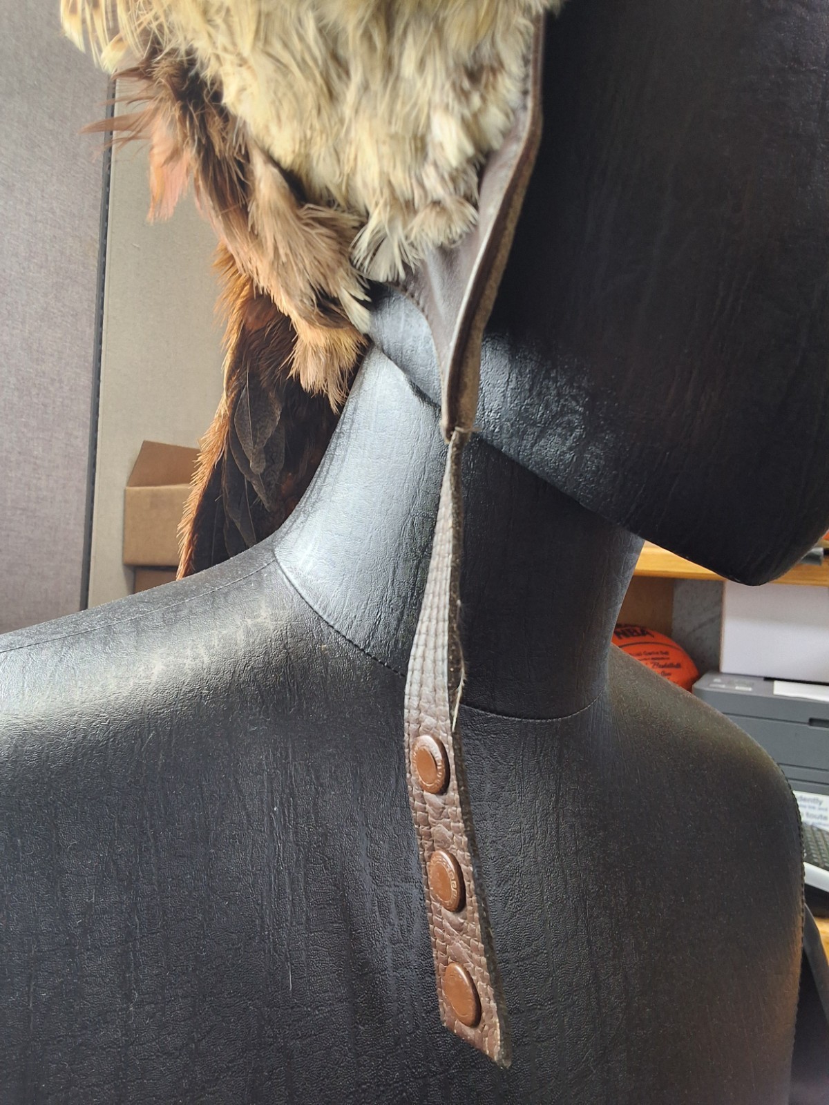 Novelty Taxidermy Leather Pheasant Viking Bomber Hat