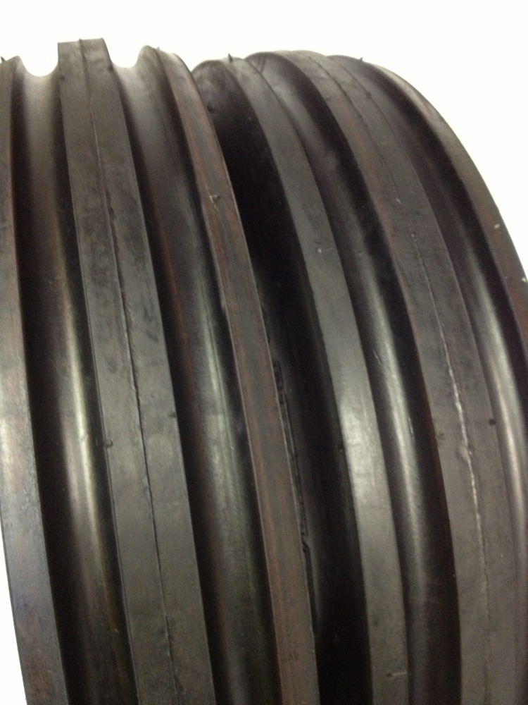 TWO 600-16 TRACTOR TIRES F2 6.00-16 TRI RIB 6.00 16 3 RIB W/TUBES 6 P.R.