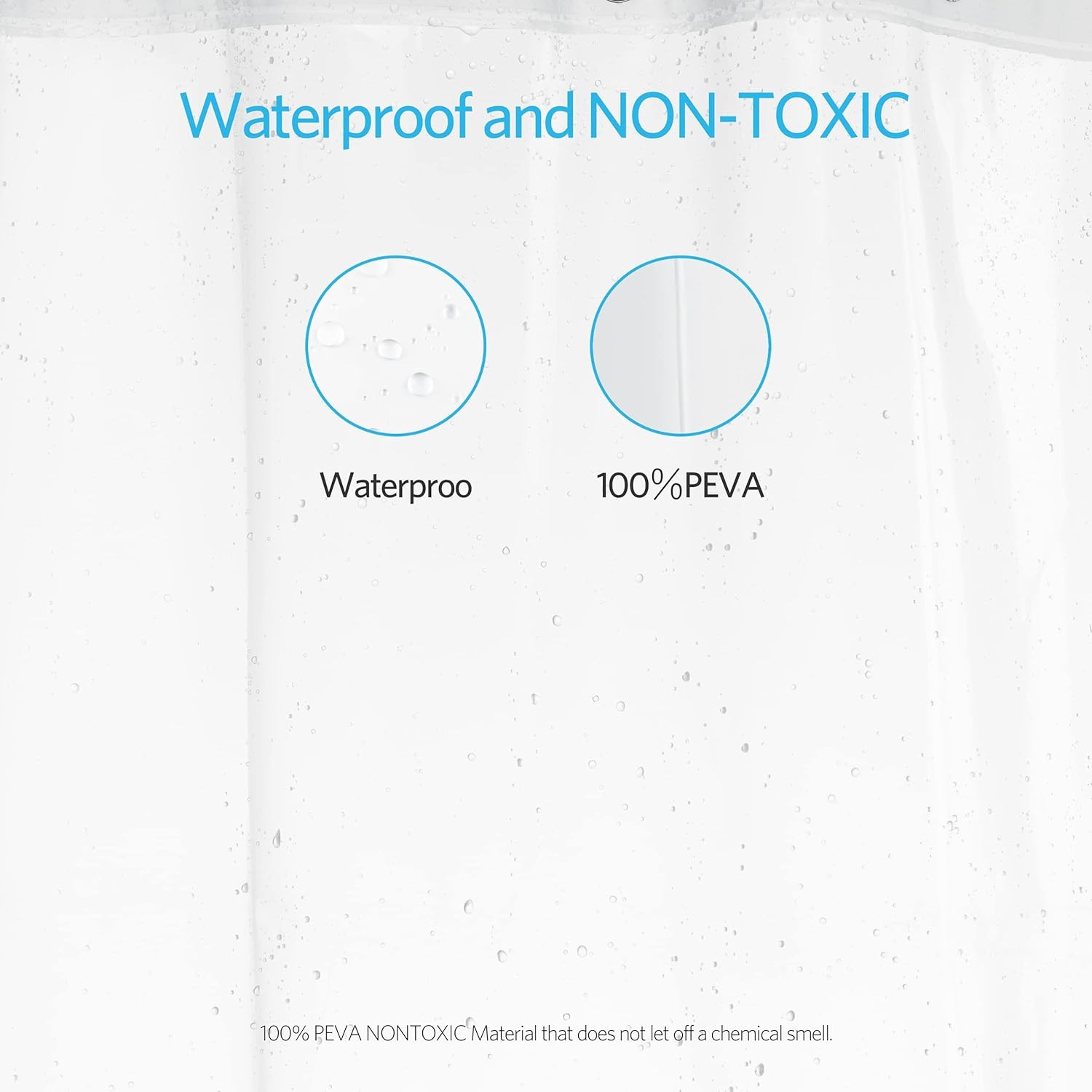 Clear Shower Curtain Liner Light Weight PEVA, Shower Liner 72x72 Inches, Waterpr