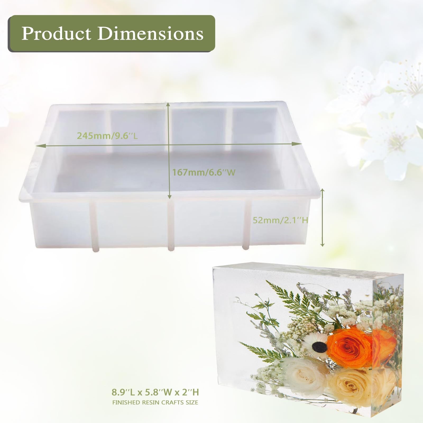 Large Resin Molds,Rectangle Silicone Molds for Resin Casting,Epoxy Resin Casting