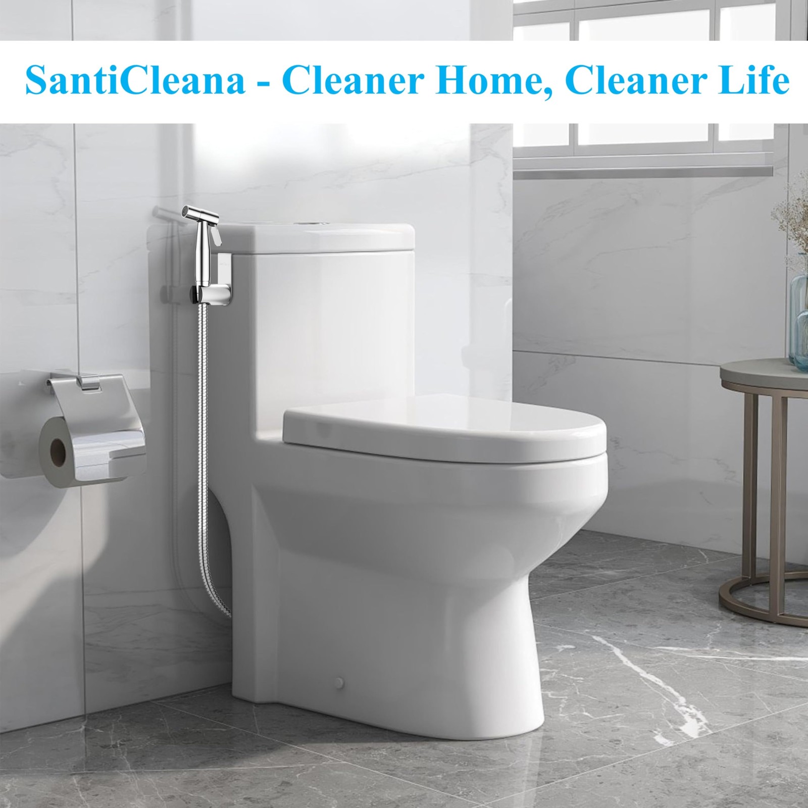 Stainless Steel Flexible Bidet Hose (1.5m/59") - Leak Proof, High Pressure, A...