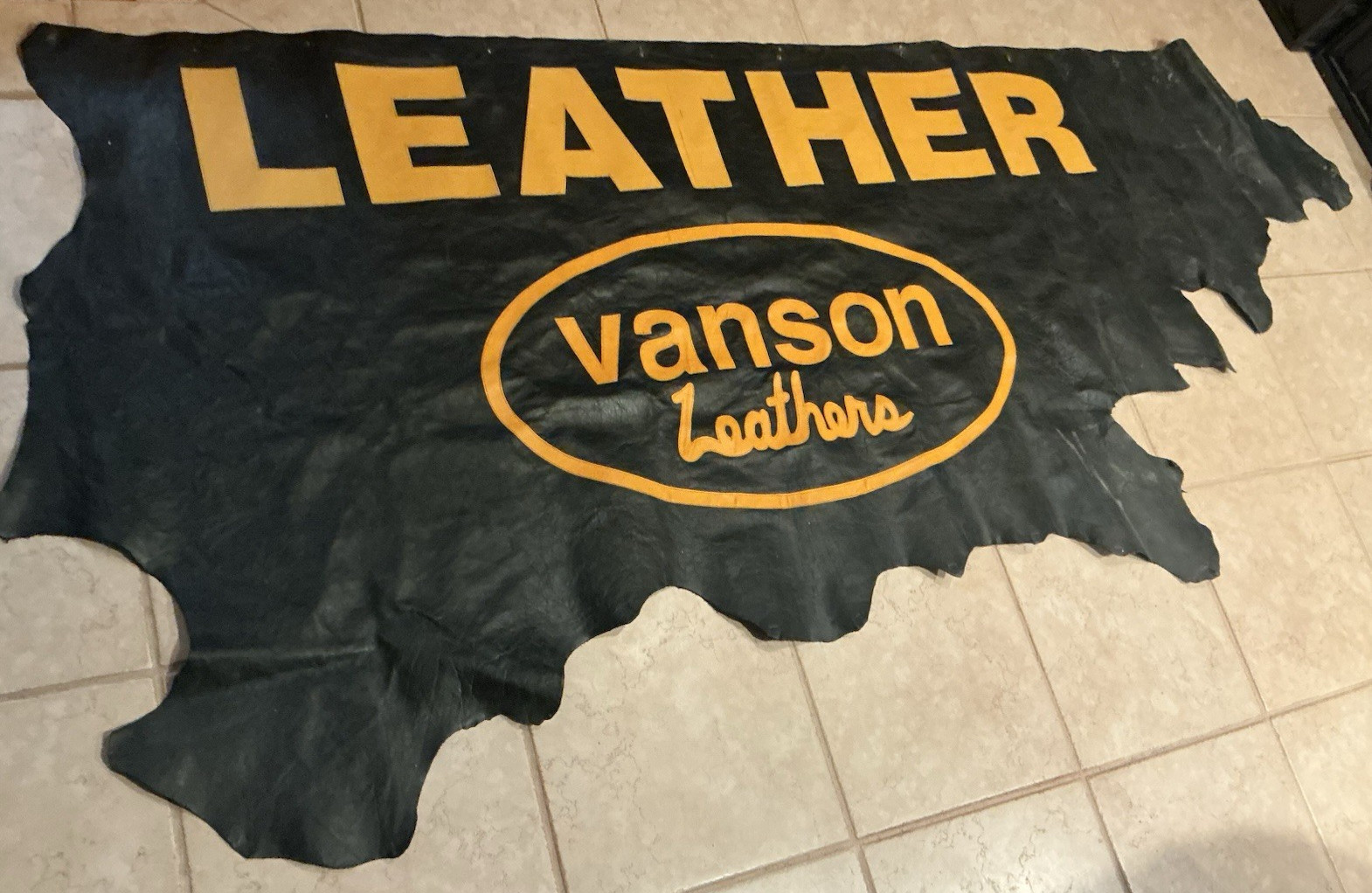 RARE Original Vanson Leathers leather motorcycle dealership banner sign 8ft x 3+