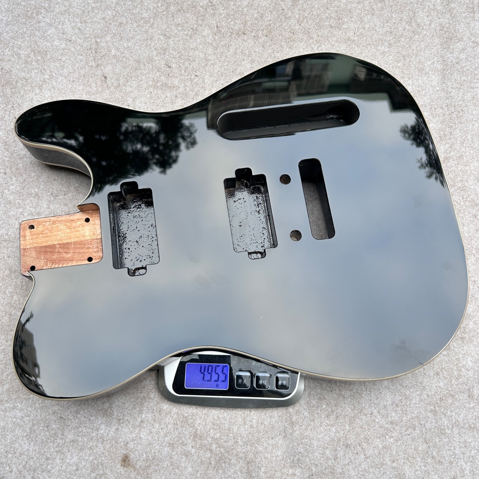 Guitar Body Tele Alder wood HH black 4.95 LBS Tremolo Bridge