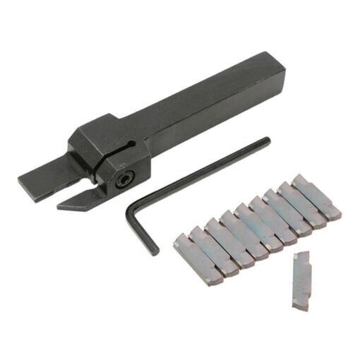 Lathe Cut-Off Grooving Parting Tool Holder+ 10pcs MGMN300 Insert Blades + Wrench