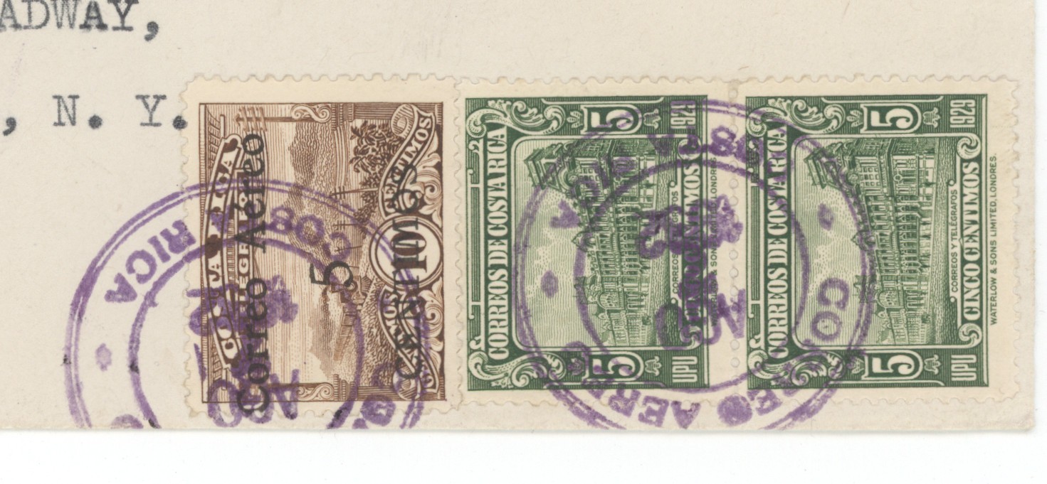 Costa Rica 1932 Airmail Cover San Jose To New York US Rubber Export Multi Stamps