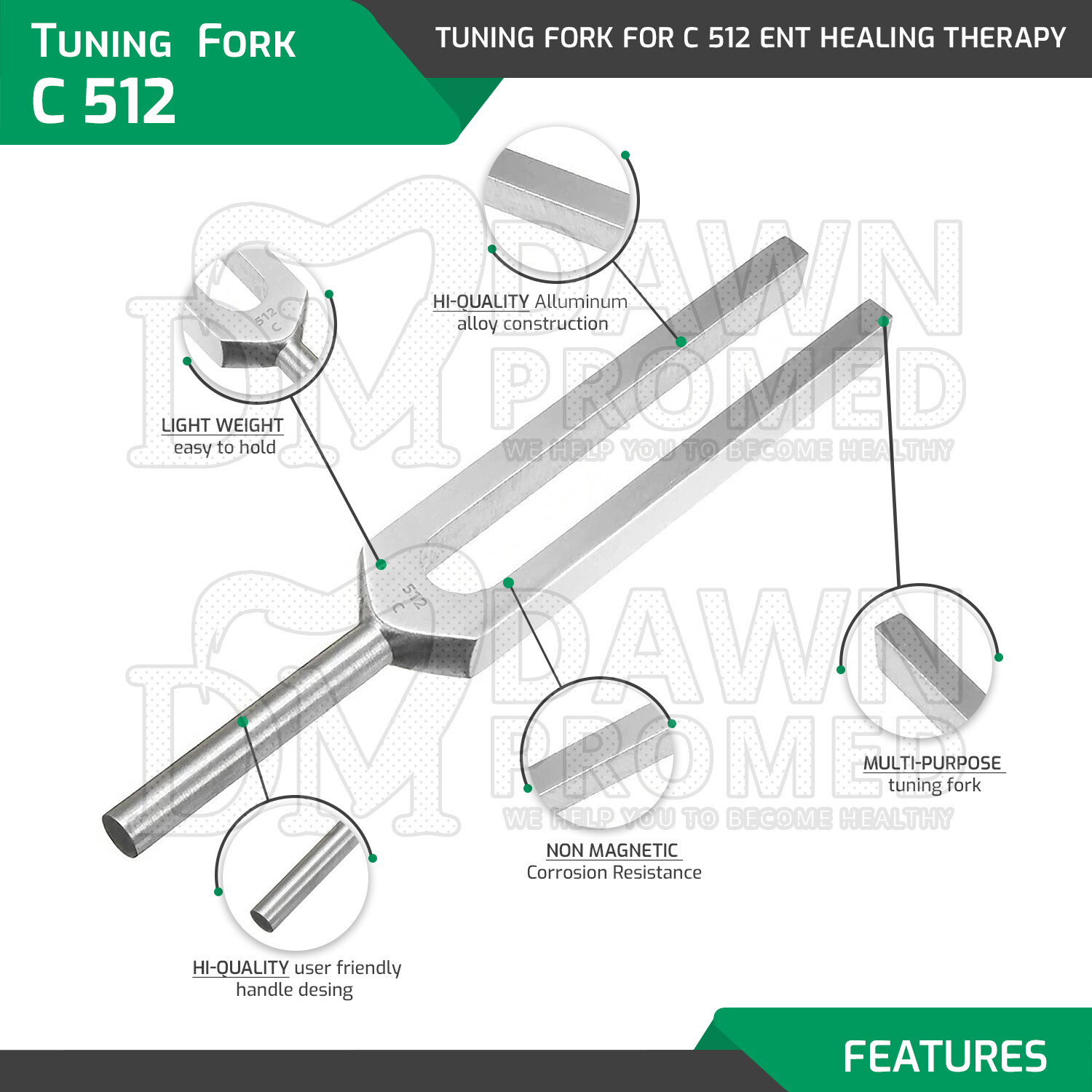 Tuning Fork Set of 3 Healing Therapy Medical Surgical Diagnostic Inst German Gr