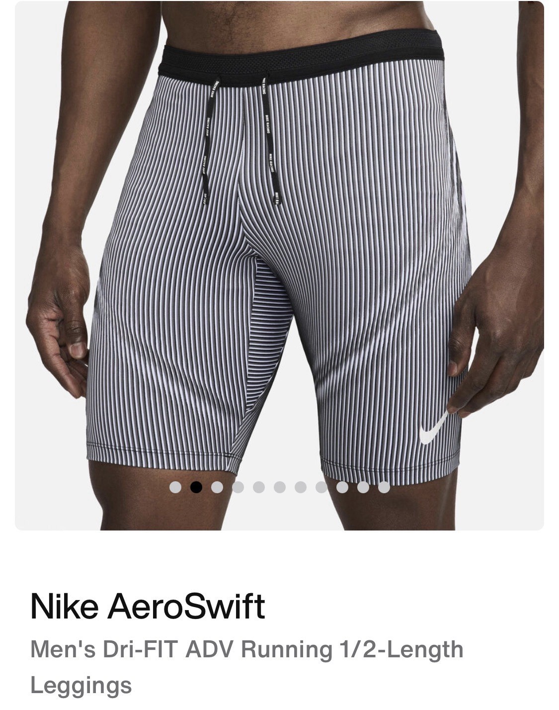 FN3369-013 Large Nike AeroSwift Men's Dri-FIT ADV Running 1/2-Length Leggings