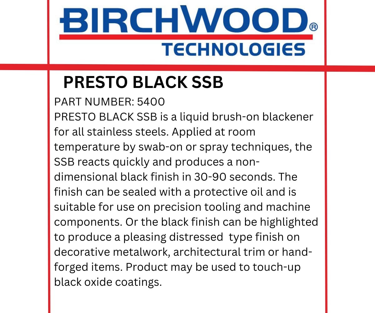 Birchwood Presto Black Stainless Steel Blackener 8 Fl Oz (Pack of 1),