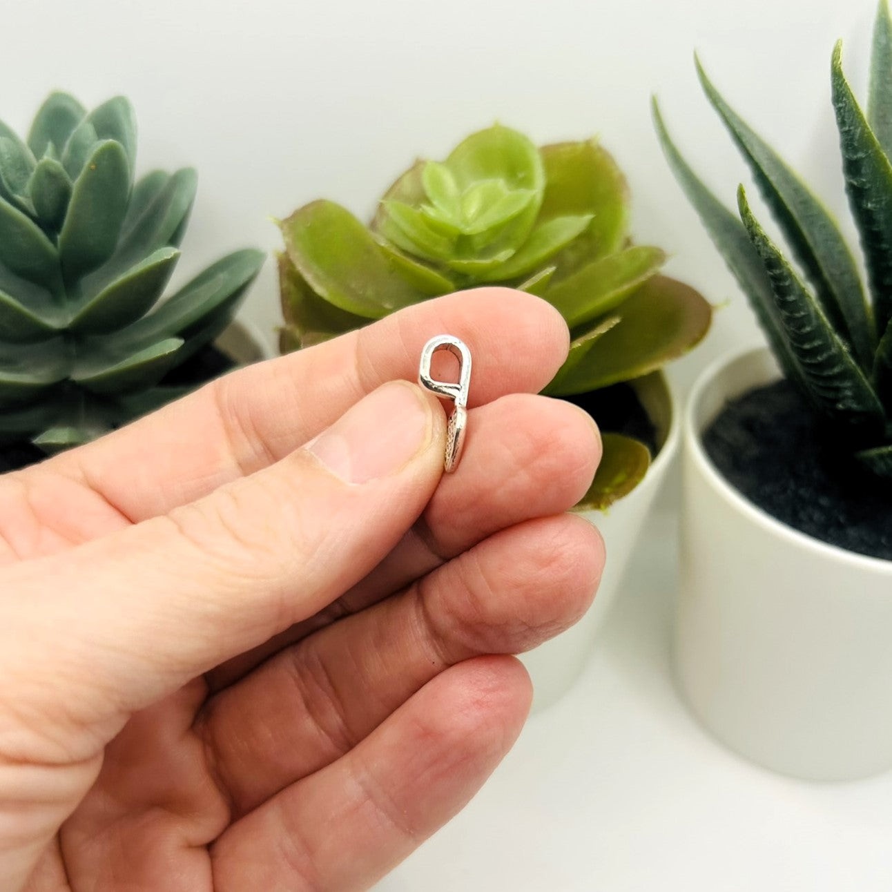 Silver Glue-On Heart Jewelry Bails, 16x8mm - US Seller