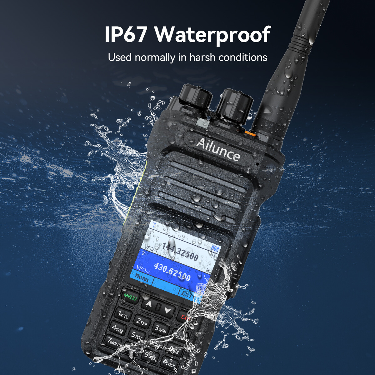 Retevis Ailunce HA1UV Ham Radio Dual Band IP67 2800mA NOAA USB-C Walkie Talkies