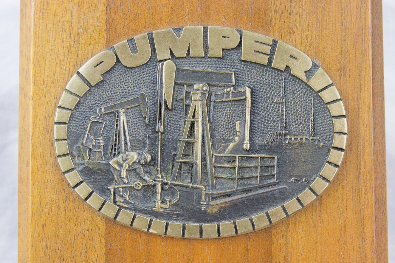 Oil, Trucking and Land Advert Items; Wood Box, Pencil Sharpener and Pens/Pencils