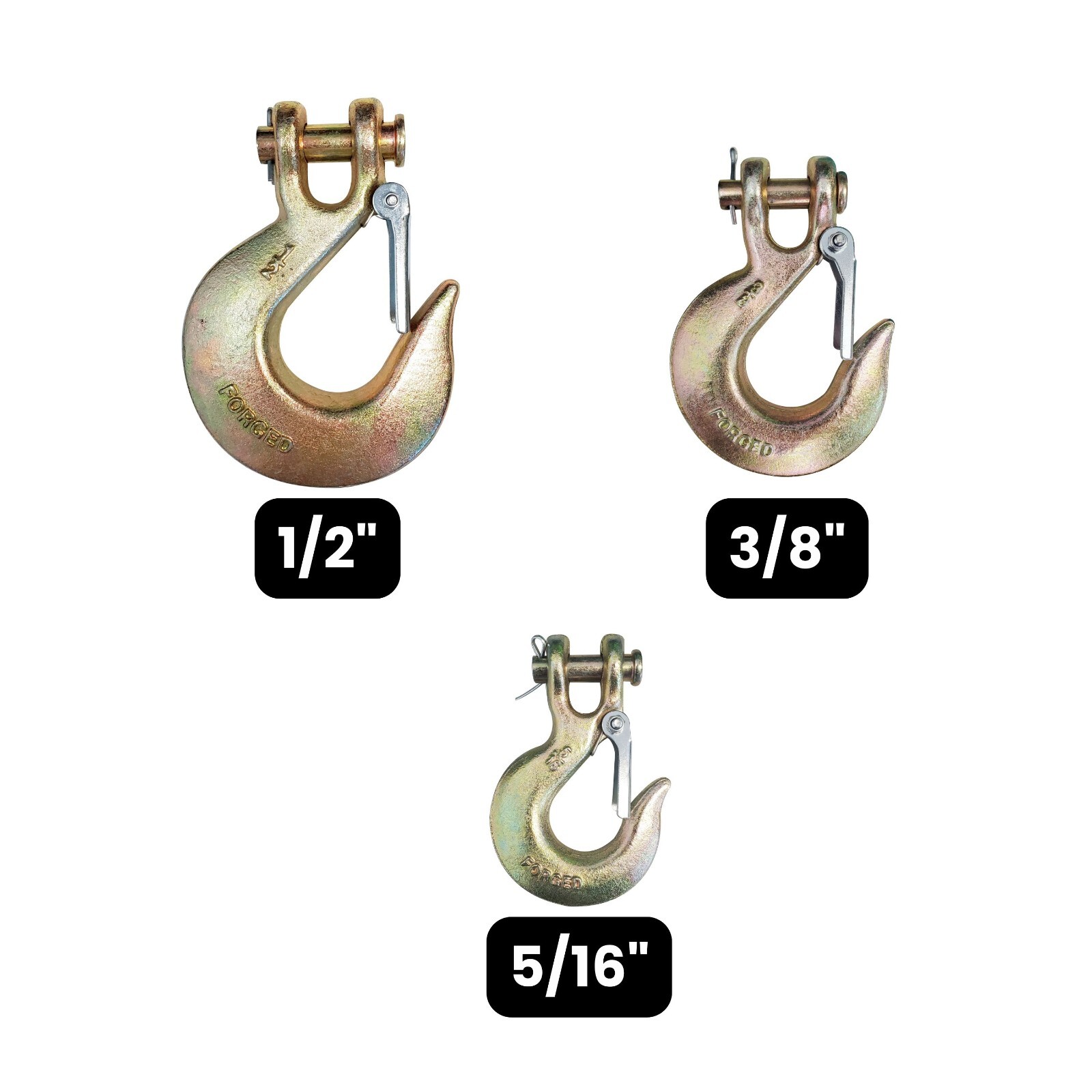 G70 5/16" 3/8" 1/2" Tow Chain Clevis Slip Hook for Flatbed Truck Transport Chain