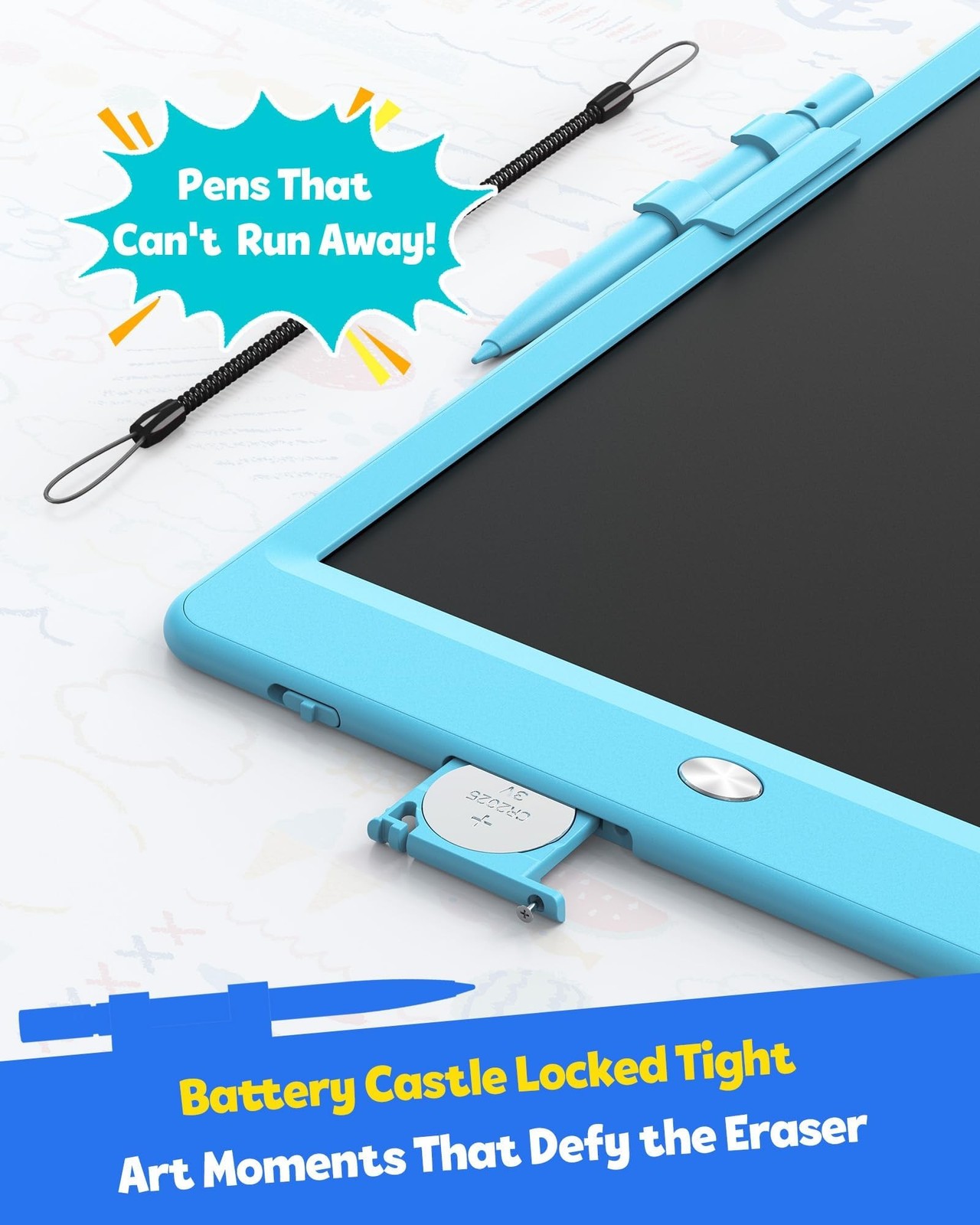 TEKFUN LCD Writing Tablet for Kids, 10-inch Coloring Drawing Pad, Mess Free D...